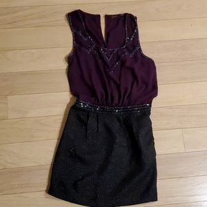 Beaded purple and black Dex dress